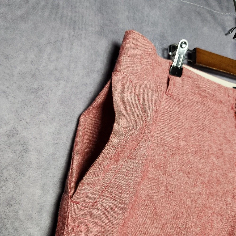 J. Crew Mens Pink Beach Shorts 34 Linen Blend Flat Front Casual‎